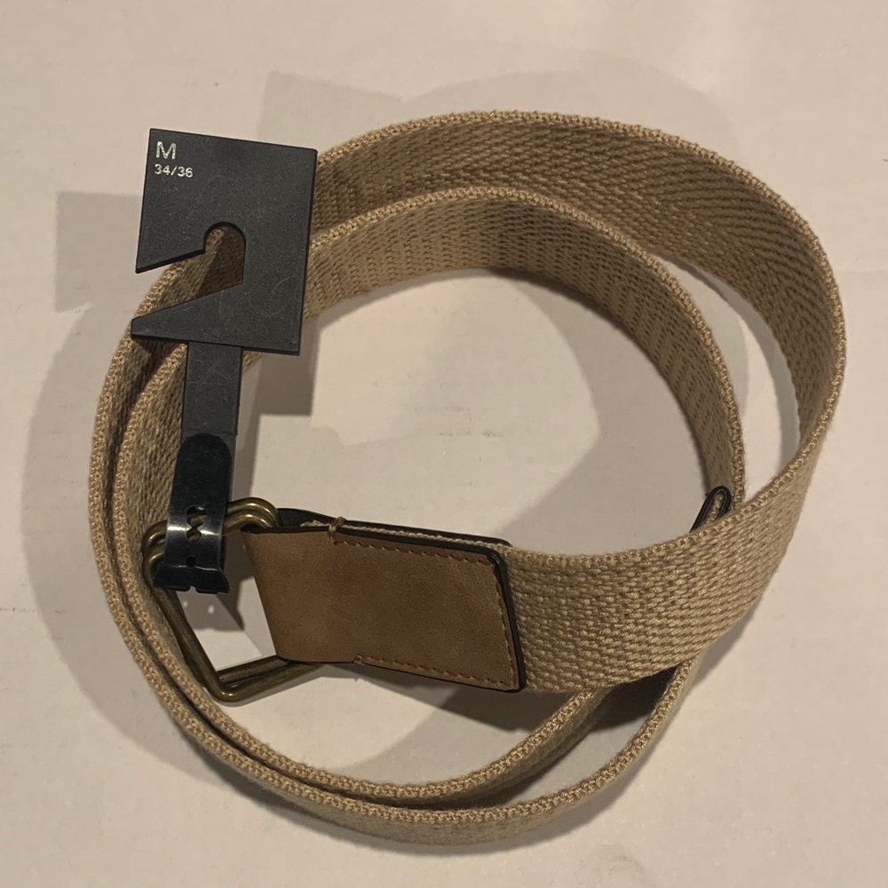 NWT Express Men's Tan Canvas Belt sz 34/36